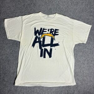 NFL LA Chargers We're All In Graphic T-Shirt Mens XL White Vintage